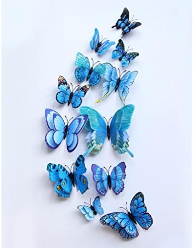 ＫＬＫＣＭＳ 2X от 12 бр. Декоративни 3D Стикери за Стена с Пеперуди Художествена Стикер Свалящ се за Украса на Детска стая