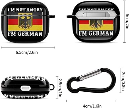 Калъф за слушалки Not Angry I ' m с Немски принтом Bluetooth е Съвместим с Airpods 3, Защитна Кутия За Съхранение с Брелоком