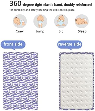 Кухненски Кърпи за бебешко креватче, Портативни мини-Чаршафи за легла с Меки и дишащи Кърпи - Отлични за стая на момче или момиче, или на детето, 24 x 38, Виолетово-бял