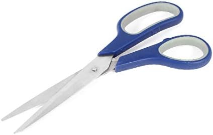 Нова синя дръжка Lon0167 С острие от неръждаема стомана, стабилна ефективност, Прави ножици за шиене хартия с дължина 21 см (id: 04a 80 88 1ce)