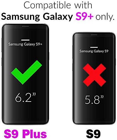 Asuwish Калъф за телефон Samsung Galaxy S9 Plus, една чанта-портфейл със защитата на екран от закалено Стъкло, Кожен Флип-Притежател на кредитна карта, Стойка за маса, Аксесоари з