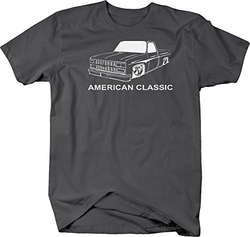 Тениска с квадратна Каросерия American Muscle Car C10 Fleetside 1973-87 с Мазни Отпечатъци