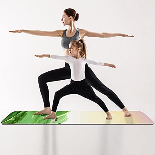 Дебел нескользящий постелката за йога и фитнес 1/4 с Инфинити принтом Крави за практикуване на Йога, Пилатес и фитнес на пода (61x183 см)