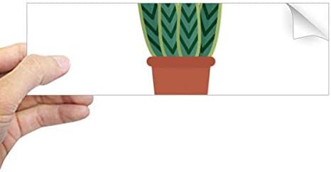 Домашно Кактус Растението е В саксия Сукуленти Зелен Правоъгълник Стикер Върху Бронята на Стикер На Прозореца Лаптоп