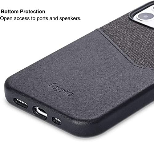 калъф за телефон lopie [Sea Island Cotton Series, който е съвместим с iPhone 14 Pro Max - Чанта-портфейл от естествена кожа (с капацитет 2 карти, тънък профил) - Текстилен защитен калъф с дизайн на притежателя за кредитни