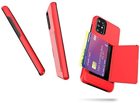 Калъф GVOZI Galaxy A52 Hybrid Здрава Задната част на кутията е с отделение за кредитни карти ID, Държач за чантата Samsung Galaxy A52 - Сив