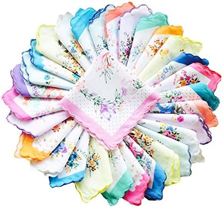 Дамски Реколта памук носни кърпи CoCoUSM с Флорални принтом на Едро