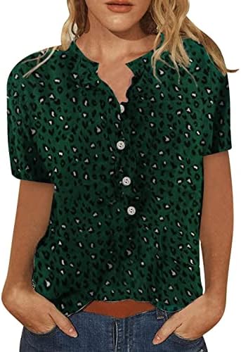 BCDshop Дамски Модни Летни Блузи С Принтом на Миглите и Устните, Тениска с Къс ръкав, Блуза