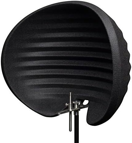 Aston Microphones Halo Преносим Отразяващи Филтър за микрофон, Черен и Сценична Штативная Поставка за микрофон MS7700B