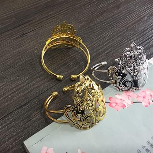 LYWBYXGS Злато и Сребро Hanfu Cosplay Crown за Коса-Аксесоари за Лъч Китайски Древен Мъжки шапки Шапки Войн Сувенири (Цвят: Златен)