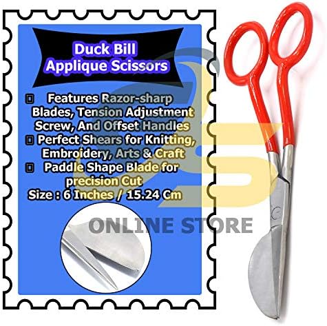 3 × Червени Ножици Утконос 6 Нож за ремонт на Килими от Неръждаема Стомана от G. S Online Store