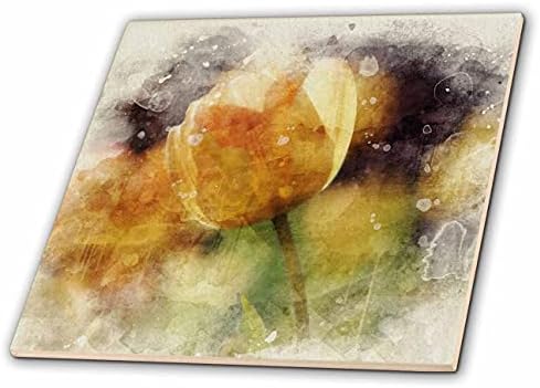 3. Начертайте красиво изображение на акварельно-жълто цвете лале - плочки (ct_349412_1)