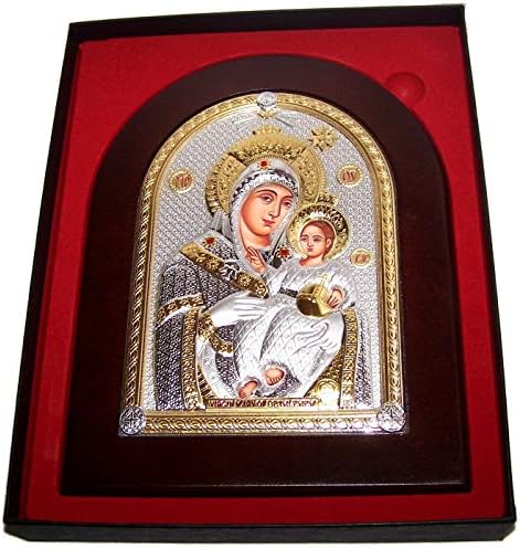 На пазара на Светите земи на Византийската Икона на Вифлеемской на Дева мария, Покрита със сребро - Голяма