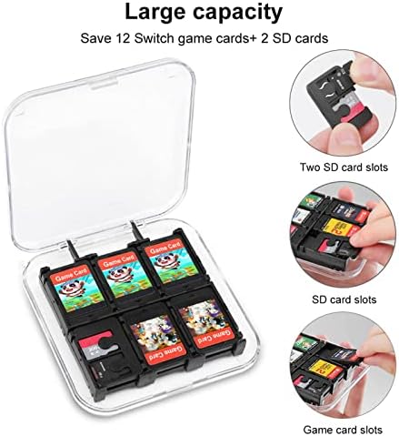 Рак на гърдата Лента Пеперуда Калъф За игра на карти Удароустойчив Титуляр За съхранение слот за карти 6 Слотове Защитна Кутия За Съхранение е Съвместимо с Switch Games