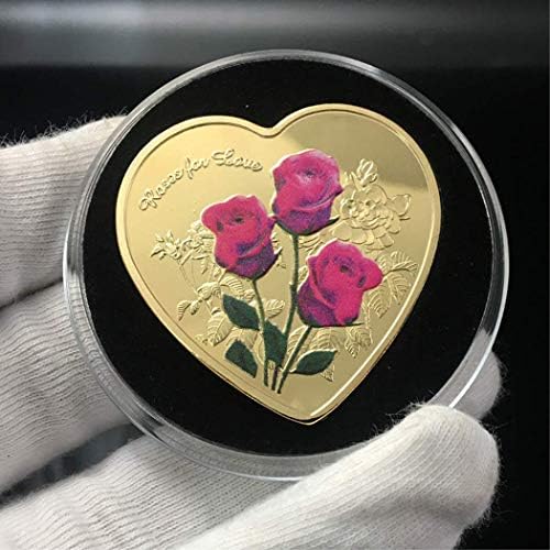 Колекция Възпоменателни Монети Gjiner Love Honey С Надпис Роза във формата на Сърце, Колекция Златни Брачни Монети С Принтом Цветове на Любовта под Формата На Сърце