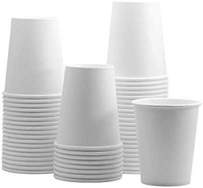[100 опаковки] 8 унция. Бели Хартиени Чашки за Топла, Чаши за Кафе