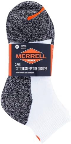 Мъжки и дамски Памучни чорапи Merrell за безопасна работа - Унисекс, 2 чифта В опаковка - Бандаж за поддръжка на свода на стъпалото и предотвратяване образуването на мехури