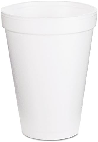 Dart Container Ад. Полистирен чаши 12J12, 12 унции, Бяла (опаковка от по 1000 бройки)
