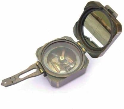 Античен месинг компас за посока на използване, бутон компас в морски ретро стил, за приключения и кампании, здрав и издръжлив Лек преносим обект, идеален за подарък от Antique.Склад