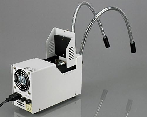 Професионален бинокъла на стереоскопични увеличение на микроскопа AmScope SM-3BZ-FOD, окуляры WH10x, увеличаване на 3,5 X-90X, обектив с увеличение от 0,7 X 4,5 X, оптичен лампа с двойна гъши врата, Однорычажная поставка