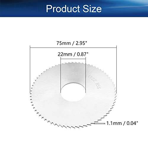 Трионени дискове Auniwaig HSS за Кръг за рязане на метал, Кръгла Трион 72T, 75 mm x 22 mm x 1,1 мм, за Рязане на кръг с Въртящ се инструмент