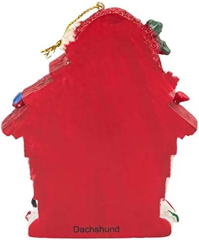Курт С. Адлер Празнична Такса Червено Кученце Къща с 4-инчов Подвесное Коледна украса От Смола