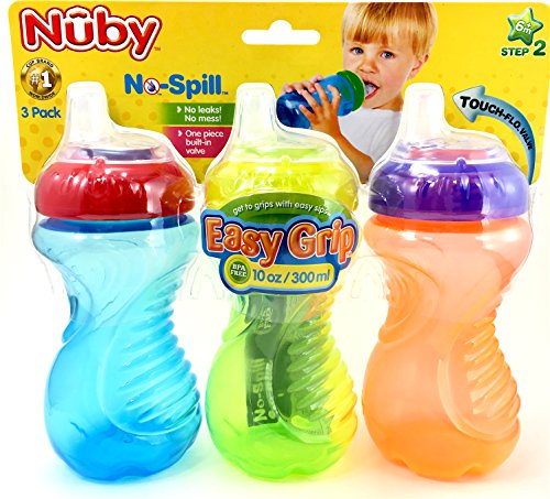 Nuby Без разлив Easy Grip 10 Грама Чаши за пиене 3 Опаковки